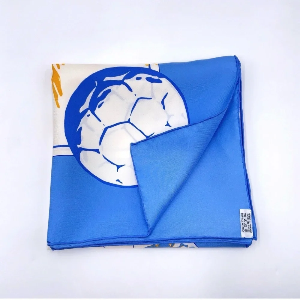 HERMES Limited Edition Rare World Cup Carre 90 “Vive Les Champions!” Silk Scarf